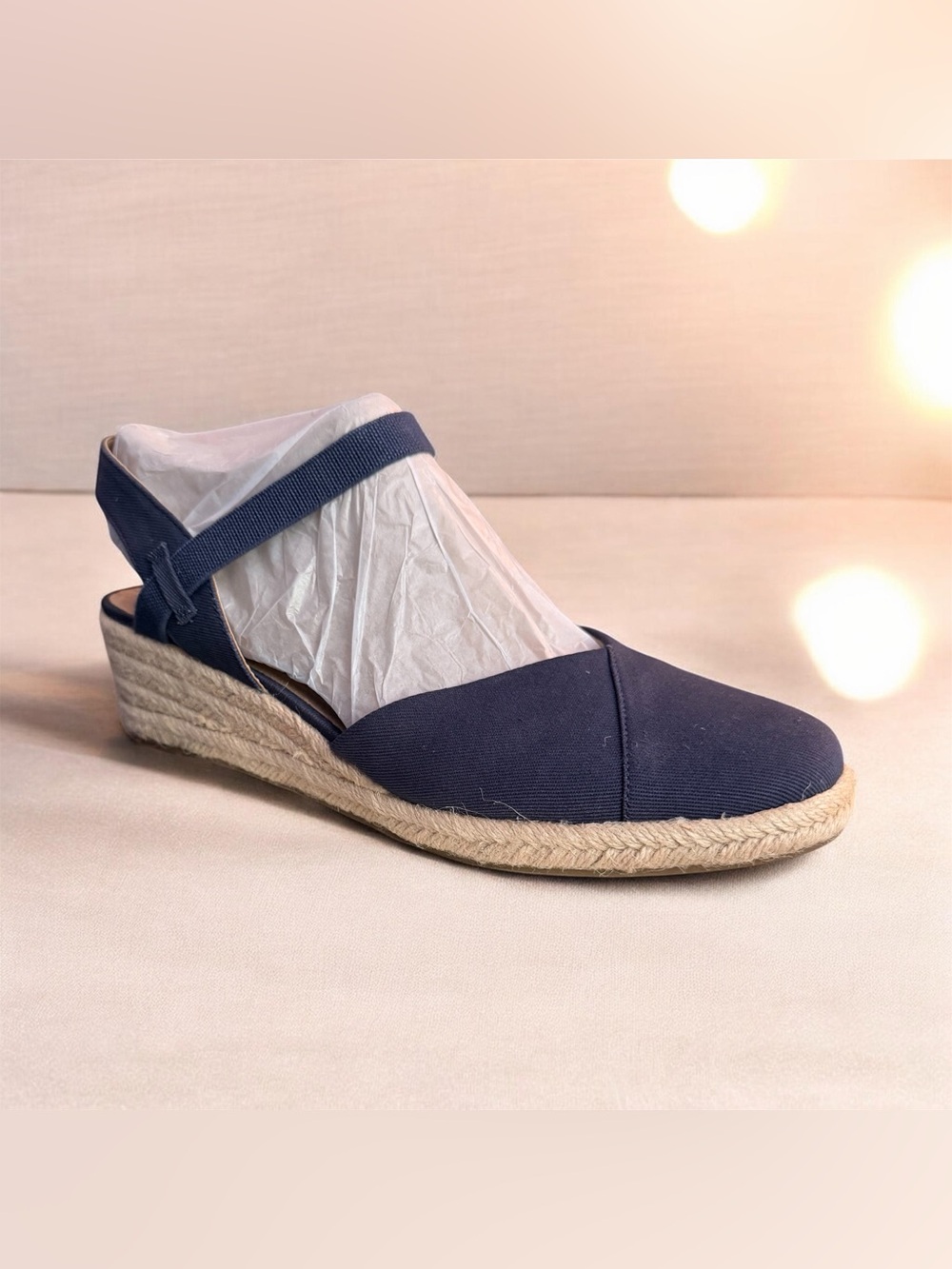NEW! Life Stride Pilar Lux Navy Espadrille Wedge 11W